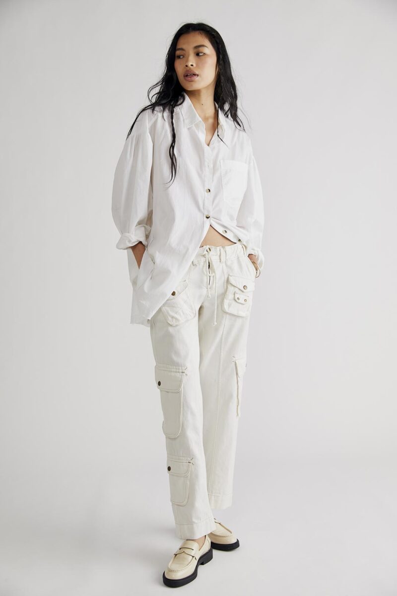 Free People Tahiti Cargo Pant Tofu White