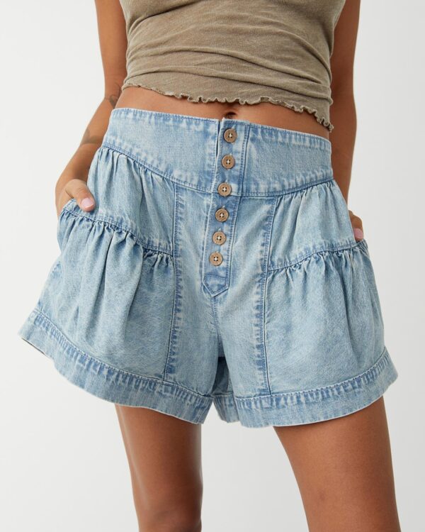 Fleur Denim Shorts Belle Blue Free People