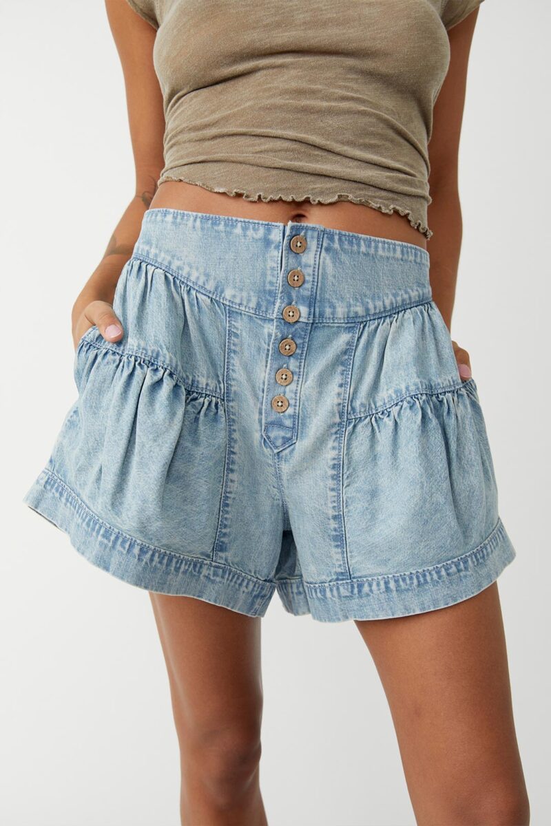 Fleur Denim Shorts Belle Blue Free People