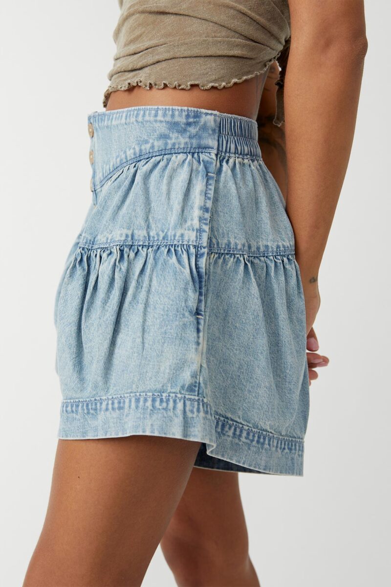 Fleur Denim Shorts Belle Blue Free People