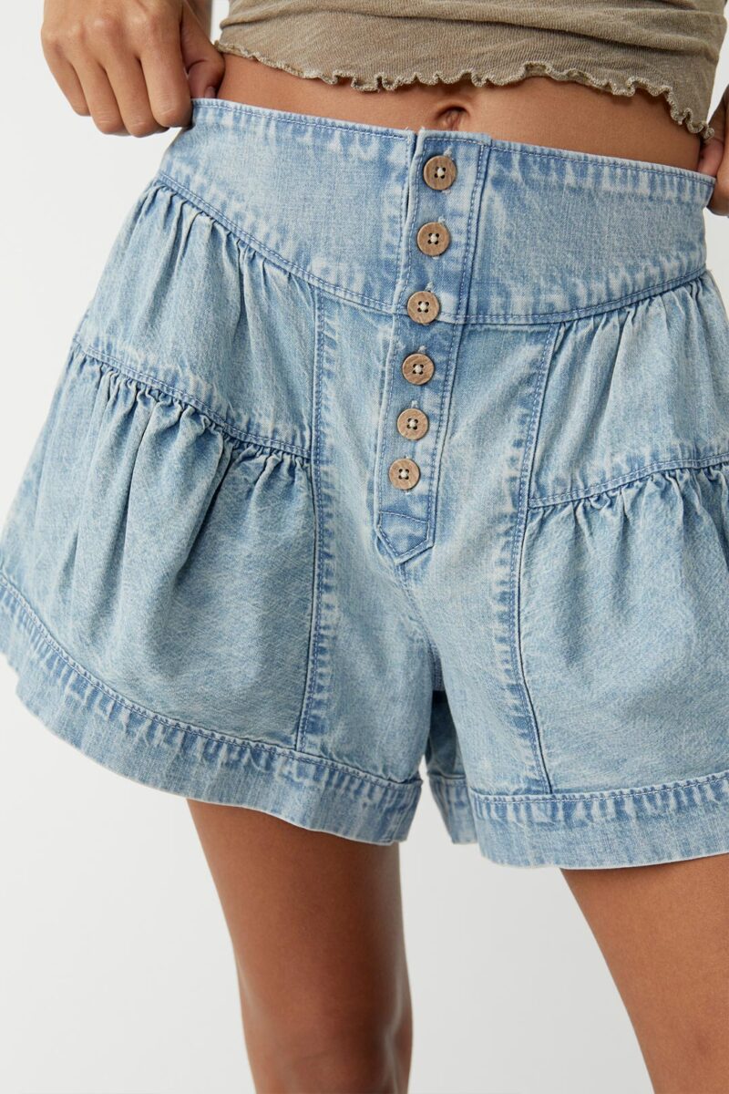 Fleur Denim Shorts Belle Blue Free People