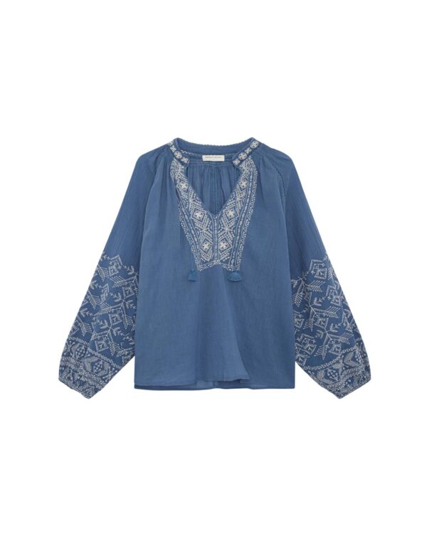 Sandrine Blouse French Blue from Maison Hotel